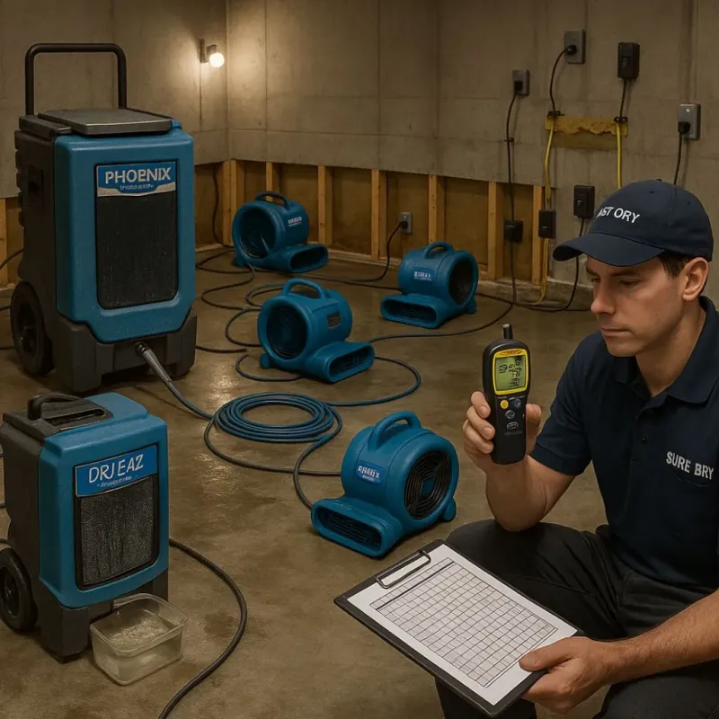 Structural Drying and Dehumidification process in Loganville, PA